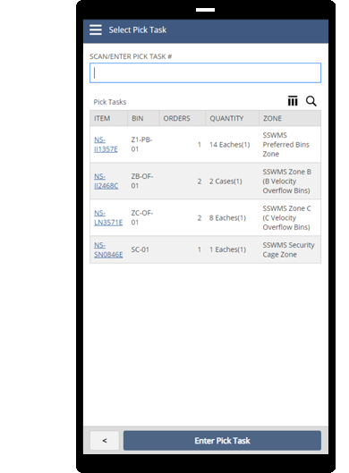 multi-order picking dashboard